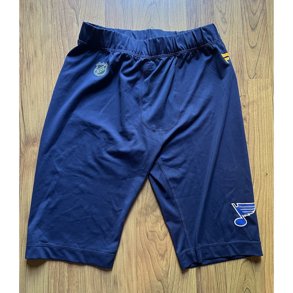 Lg Fanatics St Louis Blues NHL Mens Tight Compression Shorts Blue Authentic Pro
